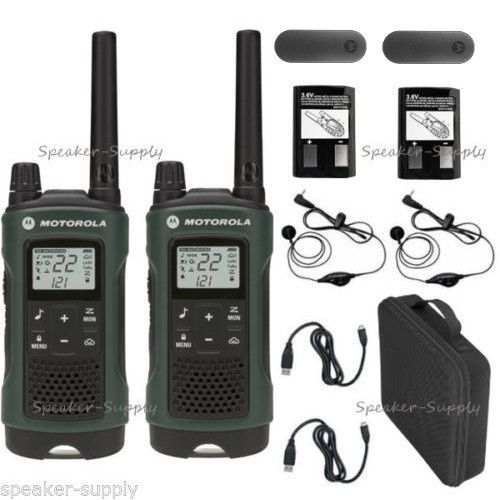 Earbuds+Case Motorola Talkabout T465 Walkie Talkie Set 35 Mile Two Way Radio