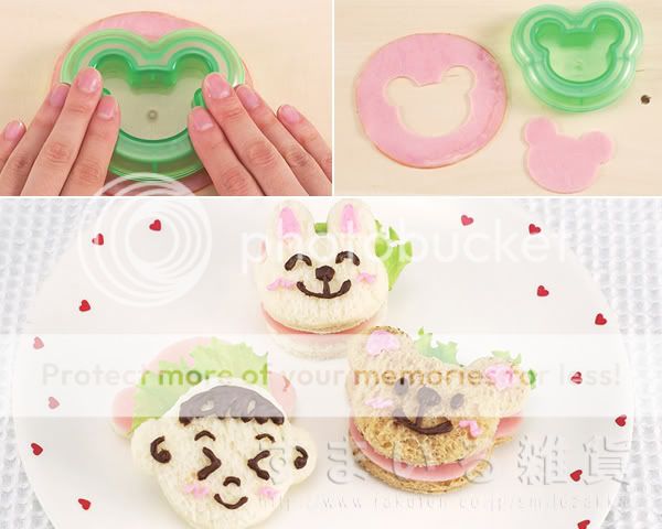 Bento Accessory Bear Rabbit Face Cheese Ham Cutter  