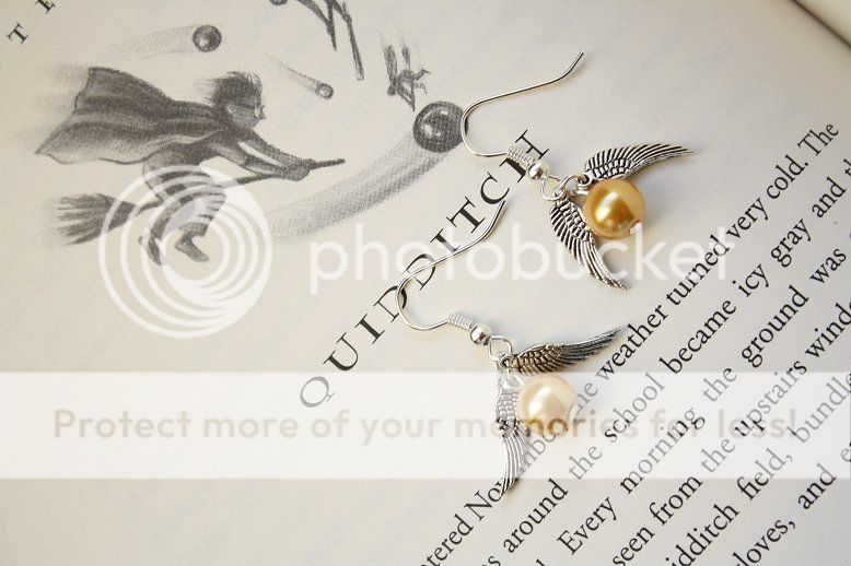 Harry Potter Hogwarts Quidditch Golden Snitch Earrings  